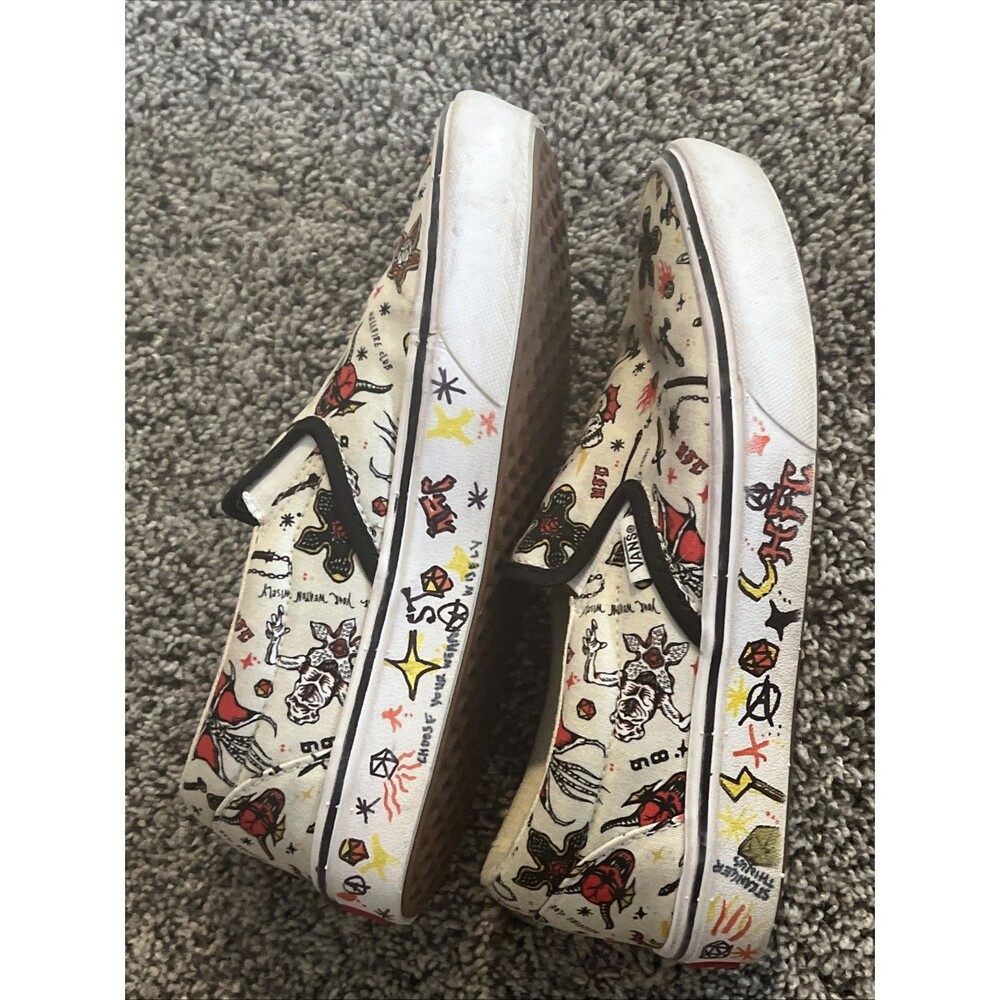 Vans x Stranger Things Customs Hellfire Club Slip On Shoes Womens 6.5 Mens 5 - Picture 6 of 9